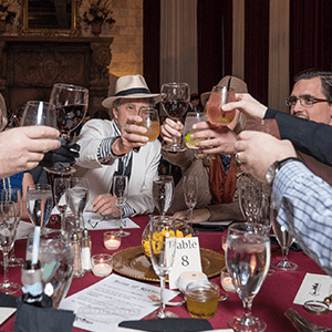 St Louis Murder Mystery guests raise glasses